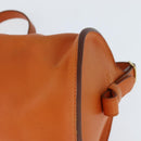 HERMES Doremi Shoulder Bag Leather Orange Gold Auth bs30512-13