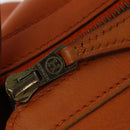 HERMES Doremi Shoulder Bag Leather Orange Gold Auth bs30512-14