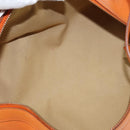 HERMES Doremi Shoulder Bag Leather Orange Gold Auth bs30512-15