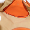 HERMES Doremi Shoulder Bag Leather Orange Gold Auth bs30512-17