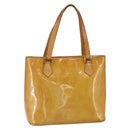 LOUIS VUITTON Monogram Vernis Houston Hand Bag Beige M91004 LV Auth bs30514-1