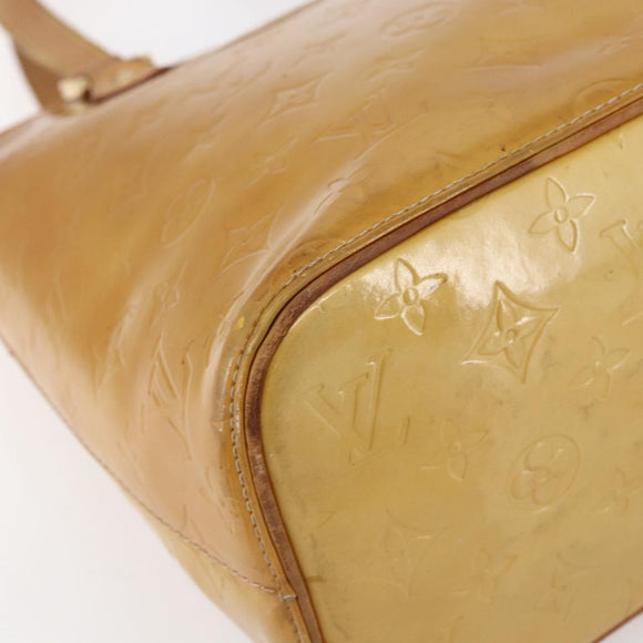 LOUIS VUITTON Monogram Vernis Houston Hand Bag Beige M91004 LV Auth bs30514