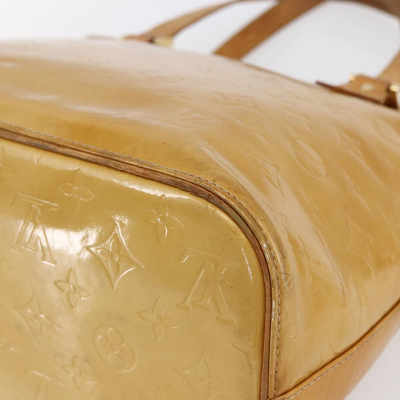 LOUIS VUITTON Monogram Vernis Houston Hand Bag Beige M91004 LV Auth bs30514