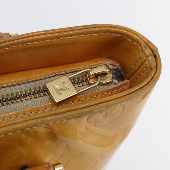 LOUIS VUITTON Monogram Vernis Houston Hand Bag Beige M91004 LV Auth bs30514