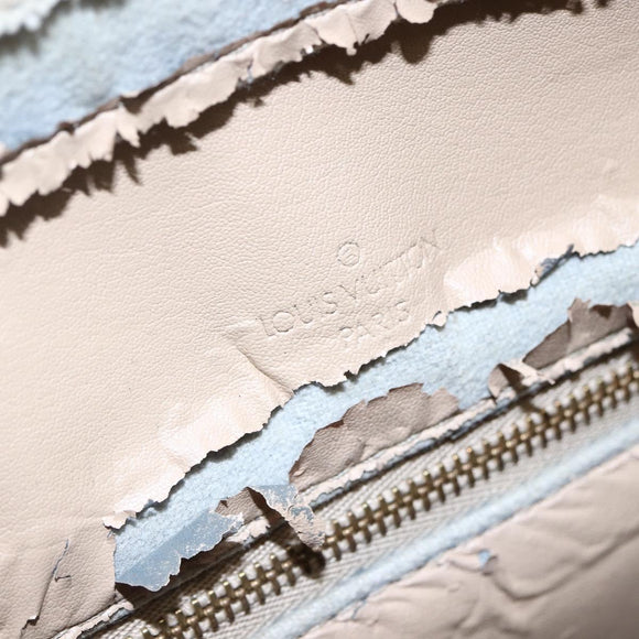 LOUIS VUITTON Monogram Vernis Houston Hand Bag Beige M91004 LV Auth bs30514