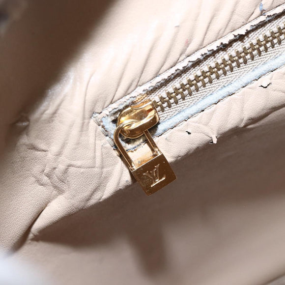 LOUIS VUITTON Monogram Vernis Houston Hand Bag Beige M91004 LV Auth bs30514