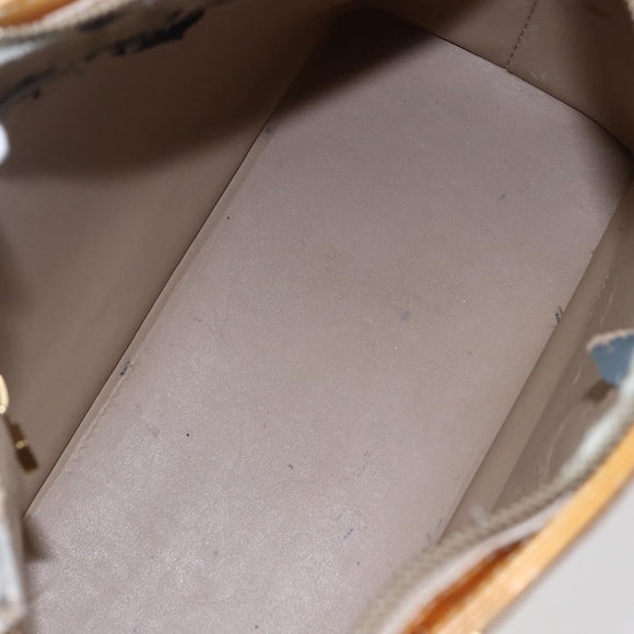 LOUIS VUITTON Monogram Vernis Houston Hand Bag Beige M91004 LV Auth bs30514