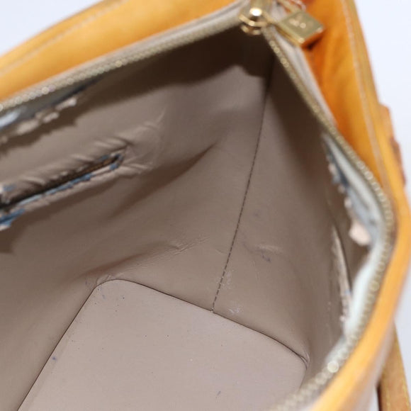 LOUIS VUITTON Monogram Vernis Houston Hand Bag Beige M91004 LV Auth bs30514