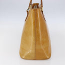 LOUIS VUITTON Monogram Vernis Houston Hand Bag Beige M91004 LV Auth bs30514-3