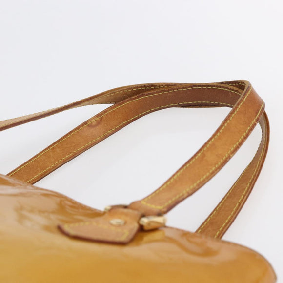 LOUIS VUITTON Monogram Vernis Houston Hand Bag Beige M91004 LV Auth bs30514