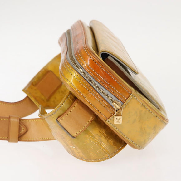 LOUIS VUITTON Monogram Vernis Fulton Waist bag Gris M91041 LV Auth bs30519