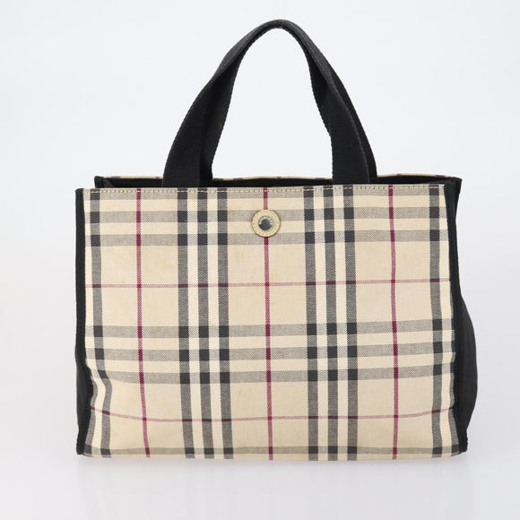 BURBERRY Burberry Nova Check Tote Bag Nylon 4 Set Beige Red black Auth bs30522