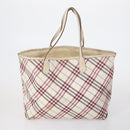 BURBERRY Burberry Nova Check Tote Bag Nylon 4 Set Beige Red black Auth bs30522-2