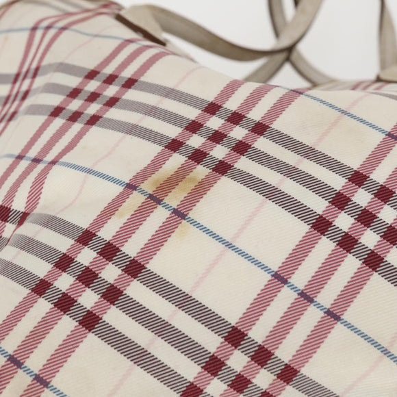 BURBERRY Burberry Nova Check Tote Bag Nylon 4 Set Beige Red black Auth bs30522