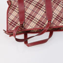 BURBERRY Burberry Nova Check Hand Bag Canvas PVC 4 Set Beige Red Auth bs30523-16
