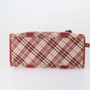 BURBERRY Burberry Nova Check Hand Bag Canvas PVC 4 Set Beige Red Auth bs30523-18