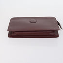 CARTIER Must Line Clutch Bag Leather 4 Set Bordeaux Gold Auth bs30524-10