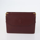CARTIER Must Line Clutch Bag Leather 4 Set Bordeaux Gold Auth bs30524-12