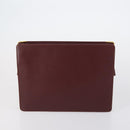 CARTIER Must Line Clutch Bag Leather 4 Set Bordeaux Gold Auth bs30524-13
