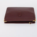 CARTIER Must Line Clutch Bag Leather 4 Set Bordeaux Gold Auth bs30524-14