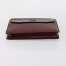 CARTIER Must Line Clutch Bag Leather 4 Set Bordeaux Gold Auth bs30524-15