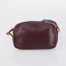 CARTIER Must Line Clutch Bag Leather 4 Set Bordeaux Gold Auth bs30524-18