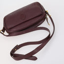 CARTIER Must Line Clutch Bag Leather 4 Set Bordeaux Gold Auth bs30524-19