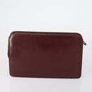 CARTIER Must Line Clutch Bag Leather 4 Set Bordeaux Gold Auth bs30524-8