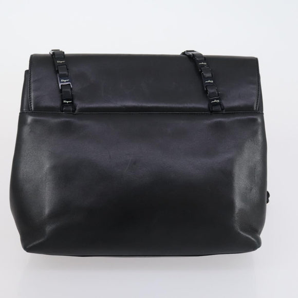 Salvatore Ferragamo Burberry Shoulder Bag Leather 4 Set Black Brown Auth bs30527