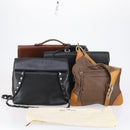 Salvatore Ferragamo Burberry Shoulder Bag Leather 4 Set Black Brown Auth bs30527-26