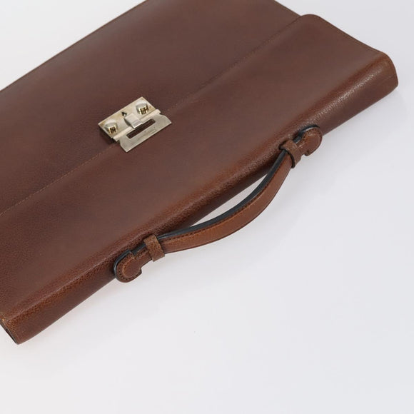 Salvatore Ferragamo Burberry Shoulder Bag Leather 4 Set Black Brown Auth bs30527