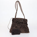 GIVENCHY Hand Bag Leather Nylon Canvas 5 Set Brown Black purple Auth bs30528-7