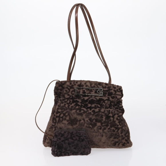 GIVENCHY Hand Bag Leather Nylon Canvas 5 Set Brown Black purple Auth bs30528