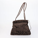 GIVENCHY Hand Bag Leather Nylon Canvas 5 Set Brown Black purple Auth bs30528-8