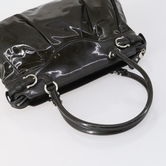 Salvatore Ferragamo Tote Bag PVC Nylon Leather 4 Set Brown Black Auth bs30529