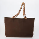 Salvatore Ferragamo Tote Bag PVC Nylon Leather 4 Set Brown Black Auth bs30529-2