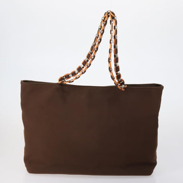 Salvatore Ferragamo Tote Bag PVC Nylon Leather 4 Set Brown Black Auth bs30529 - 0