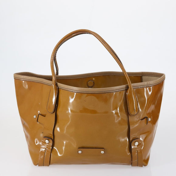 Salvatore Ferragamo Tote Bag PVC Nylon Leather 4 Set Brown Black Auth bs30529