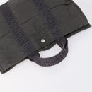 HERMES Tote Bag Canvas 4 Set Black Navy khaki Auth bs30530-10