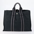 HERMES Tote Bag Canvas 4 Set Black Navy khaki Auth bs30530-15