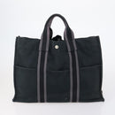 HERMES Tote Bag Canvas 4 Set Black Navy khaki Auth bs30530-16