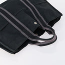 HERMES Tote Bag Canvas 4 Set Black Navy khaki Auth bs30530-17