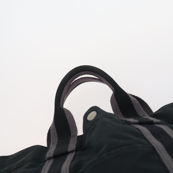 HERMES Tote Bag Canvas 4 Set Black Navy khaki Auth bs30530