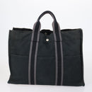 HERMES Tote Bag Canvas 4 Set Black Navy khaki Auth bs30530-2