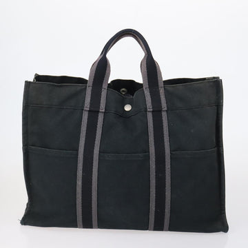 HERMES Tote Bag Canvas 4 Set Black Navy khaki Auth bs30530 - 0