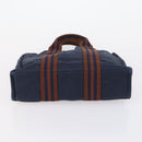 HERMES Tote Bag Canvas 4 Set Black Navy khaki Auth bs30530-25
