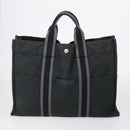 HERMES Tote Bag Canvas 4 Set Black Navy khaki Auth bs30530-3