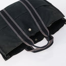 HERMES Tote Bag Canvas 4 Set Black Navy khaki Auth bs30530-4