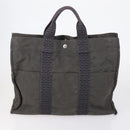 HERMES Tote Bag Canvas 4 Set Black Navy khaki Auth bs30530-8