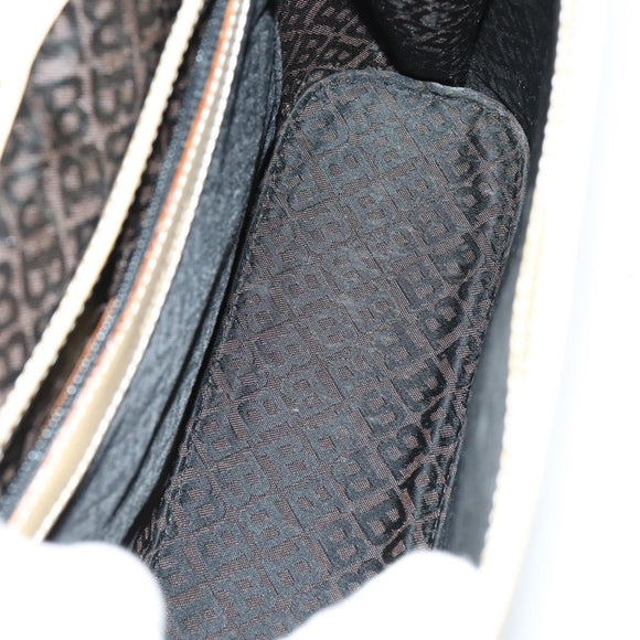 BALLY Shoulder Bag Nylon Leather 4 Set Beige Black Auth bs30531